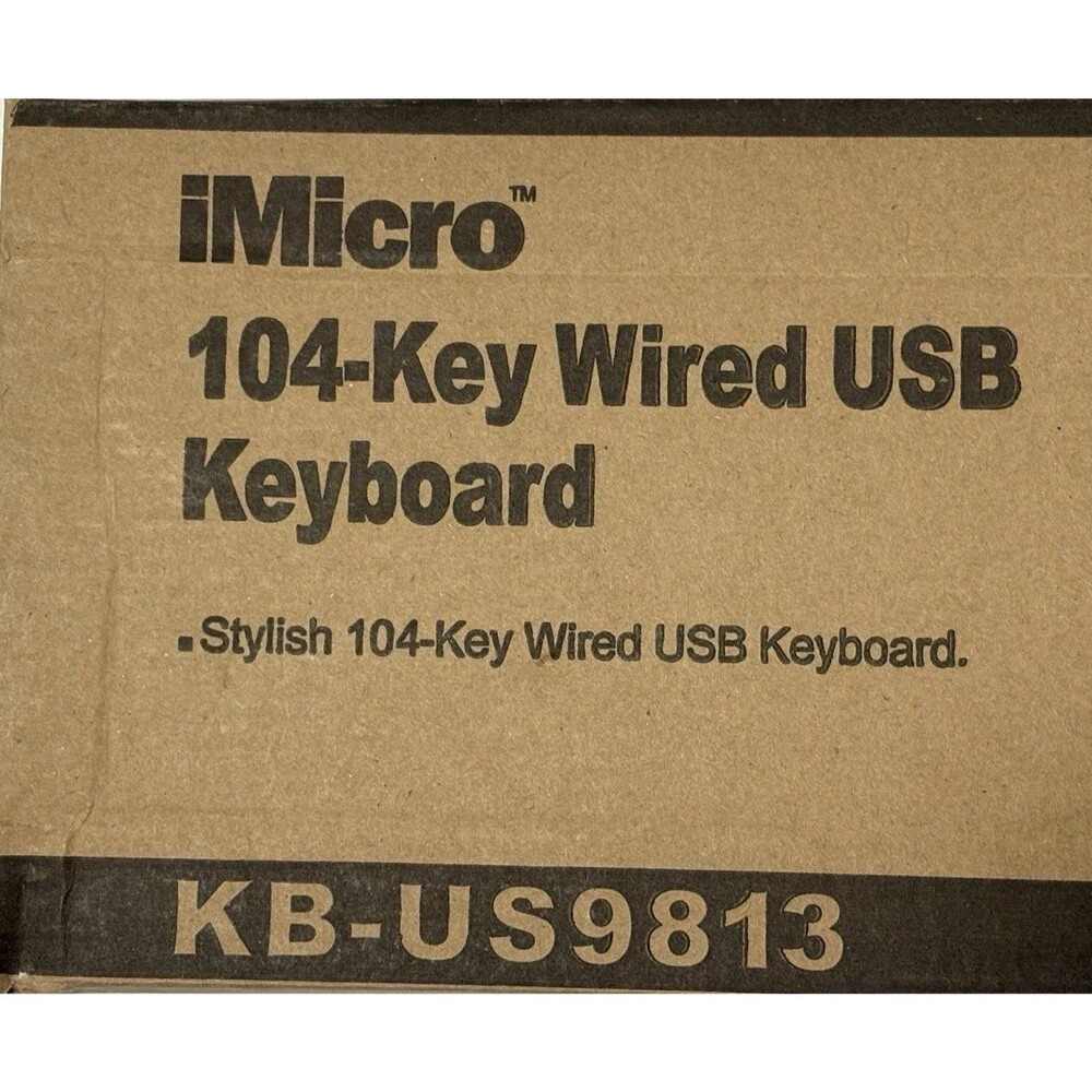 iMicro KB-US9813 104 Key Wired USB Standard Keyboard Tactile Key Switches Black